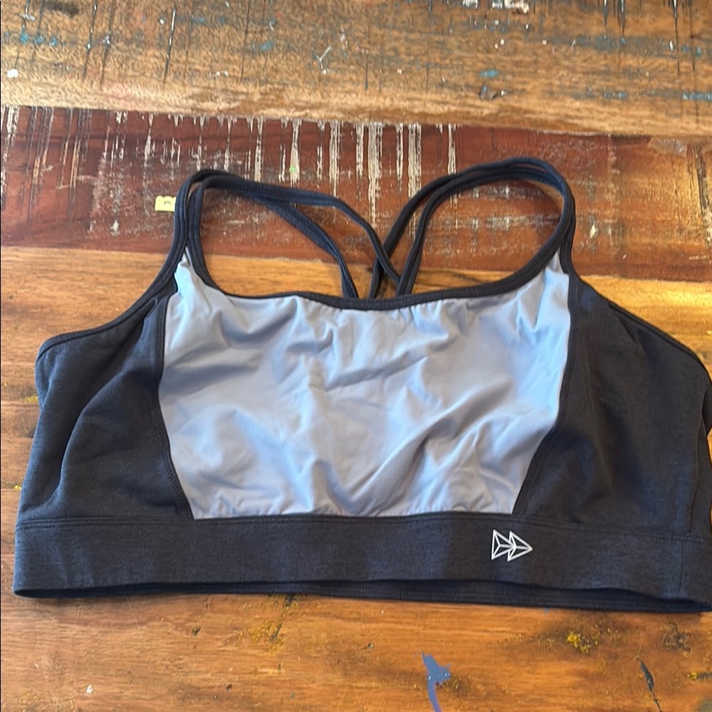 Women's Black and Gray Sports Bra